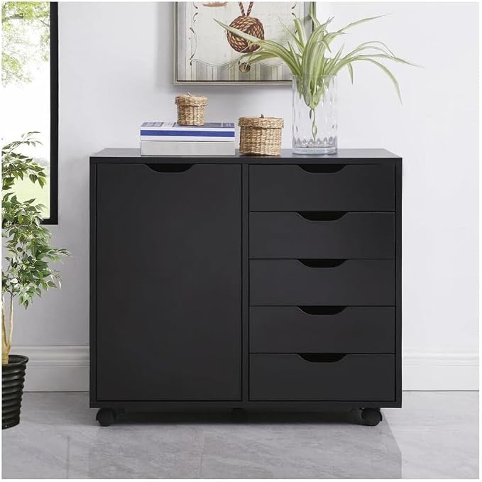 5-Drawer Wood Drawer Cabinet, Office Storage Cabinet - Image 7