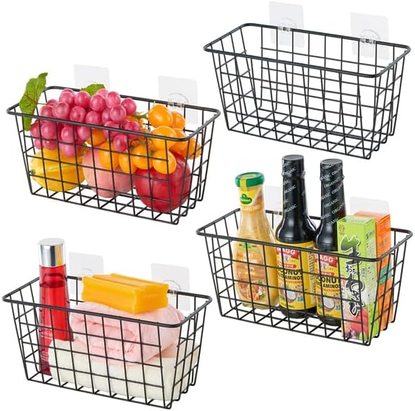 JUNCHU CHERRY 4 Pack Hanging Sorage Basket, Bathroom Basket, Household Goods by JUNCHUCHERRY