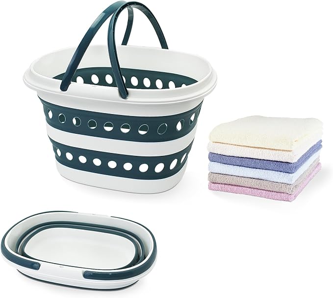 Compact Collapsible Laundry Basket, Small Size Pop-Up Hamper Perfect by Goderewild