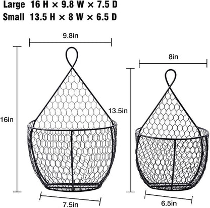 ERYTLLY Metal Fruit And Vegetable Storage Hanging Basket Wall Mounted, - Image 3