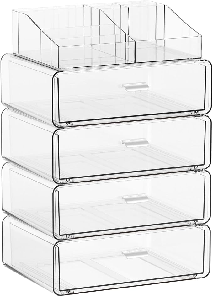 Yieach 5 Tier Clear Acrylic Makeup Organizers by Yieach