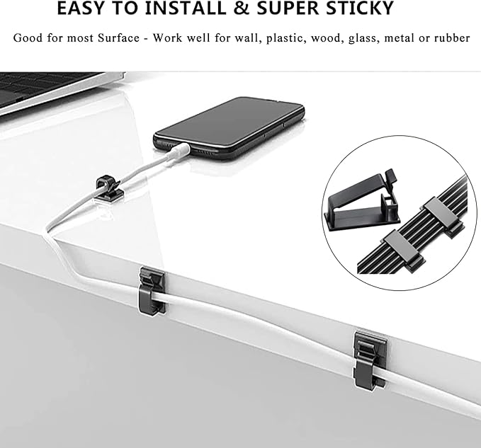 311Pcs Cable Management Organizer Kit 4 Cable Sleeve Split, 53Cable Clips - Image 8