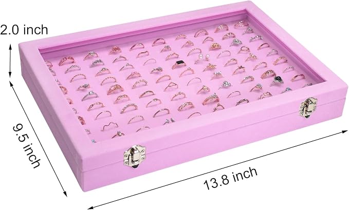 Velvet Ring Display Tray Organizer Box - Image 3