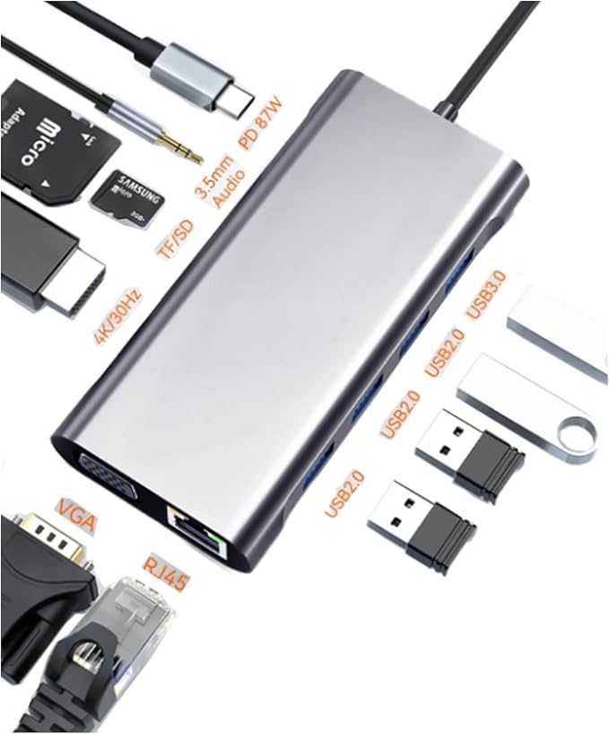 USB C Laptop Docking Station 11 in 1 Type-C Hub - Image 9