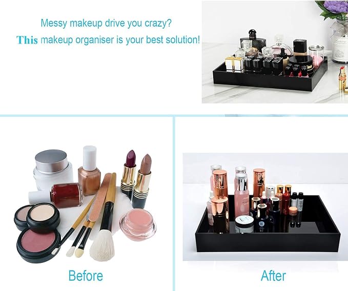 Waterproof Acrylic Vanity Tray, Remote Control Sturdy Valet Tray Organizer - Image 7