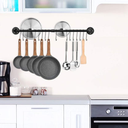 Toplife 39.4 inch Pot Rack, Kitchen Wall Mounted Detachable Pan Lid Utensils - Image 3