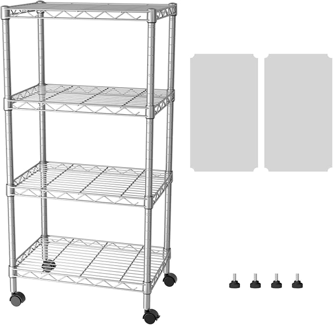 SINGAYE 4 Small Shelves Storage Shelf Wire Shelving Unit Metal Shelf Adjustable by SINGAYE