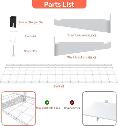 TORACK 2 Pack Garage Storage Wall Shelves - Image 7