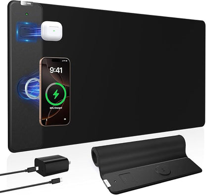 Magnetic Wireless Charging Mouse Pad, 31.5"x15.8" Large Gaming Desk Mat by abcmat