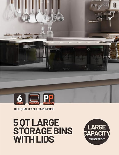 WYT Small Clear 5-Quart Plastic Storage Container Bin - Image 6