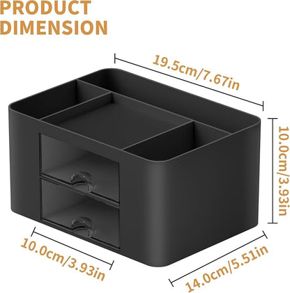 Marbrasse Pen Organizer with 2 Drawer, Desk Organizers and Accessories with 5 - Image 4