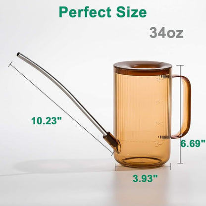 Tennedriv Green Long Spout Watering Can Indoor, Small Watering Cans - Image 5
