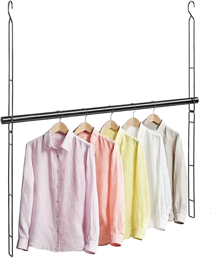 Hanging Closet Rod 31.89in Adjustable Height, Closet Extender Hanging Bar by TwinkleTool