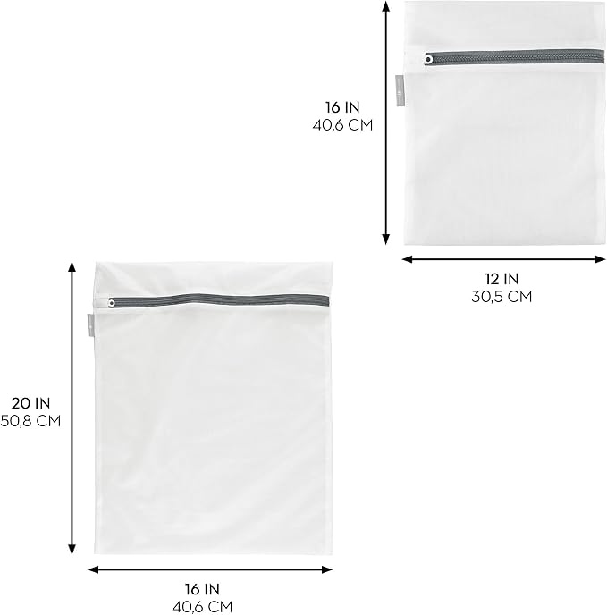 iDesign Medium and Large Laundry Delicates-Set of 12-White Mesh Wash Bags M12 - Image 3