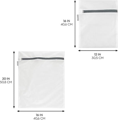iDesign Medium and Large Laundry Delicates-Set of 12-White Mesh Wash Bags M12 - Image 3