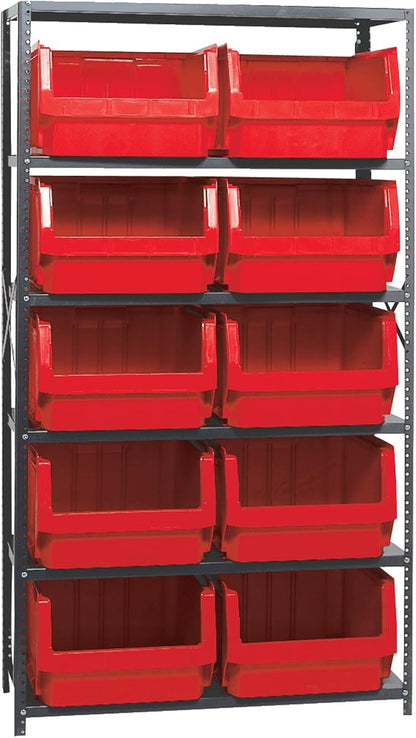 Quantum Storage Systems MSU-543RD Solid Heavy Duty 6 Shelves 10 MAGNUM Red Bins by QuantumStorageSystems