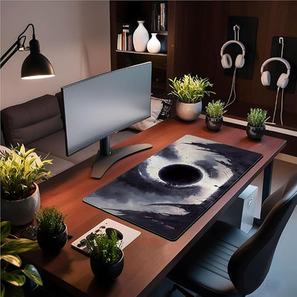 Black Moon Mousepad Gaming MTG Playmat Desk Mat Original Aesthetics Mouse Pad - Image 3