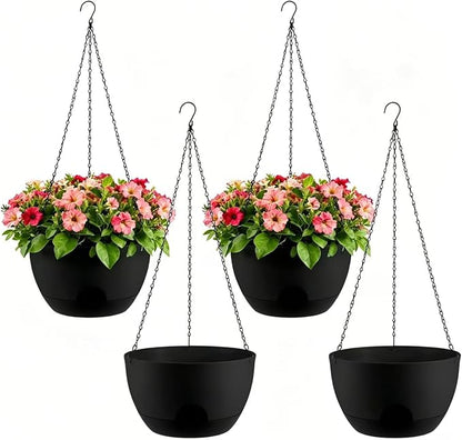 4-Piece Set of 8-Inch Hanging Planters by Unknown