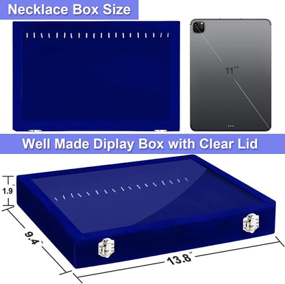 Jenseits Jewelry Display Box For Necklace Organizer, Velvet Necklace Storage - Image 2