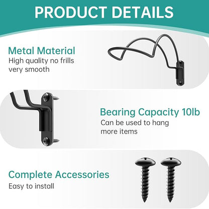 4 Pcs Wall Mounted Helmet Rack Storage Display Rack Hanger, Motorcycle Helmet - Image 3