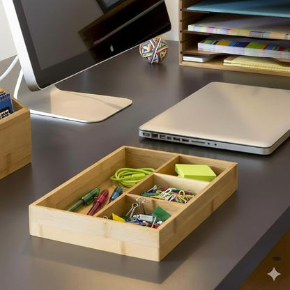 Lipper International 824, Bamboo Wood 4-Compartment Organizer Tray, 11 5/8" x 7 - Image 3