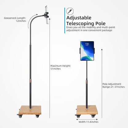 wishacc Tablet Floor Stand for Bed - Image 6