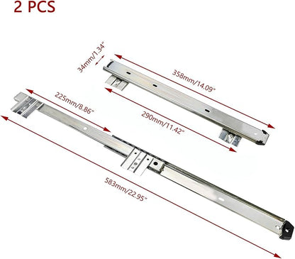 KUMGROT Keyboard Tray Slides 14" Silver Cold Rolled Steel Computer Drawer Tray - Image 2