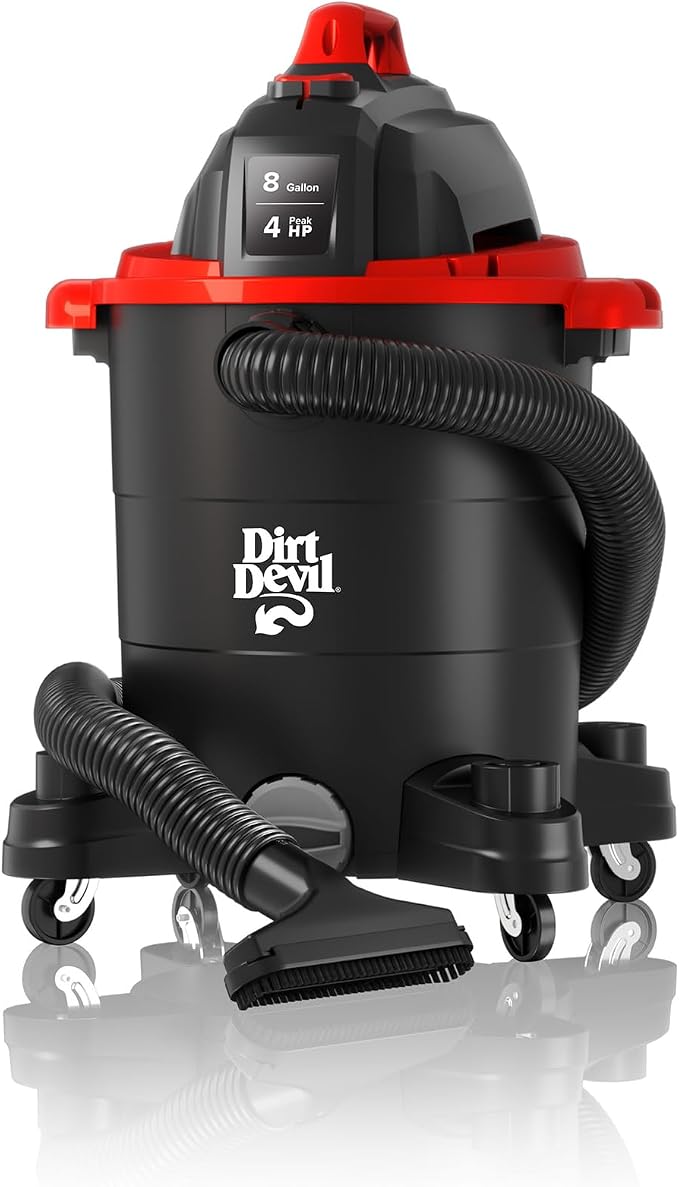 Dirt Devil 8 Gallon Corded Wet Dry Shop Vacuum, Heavy Duty Vacuum by DirtDevil