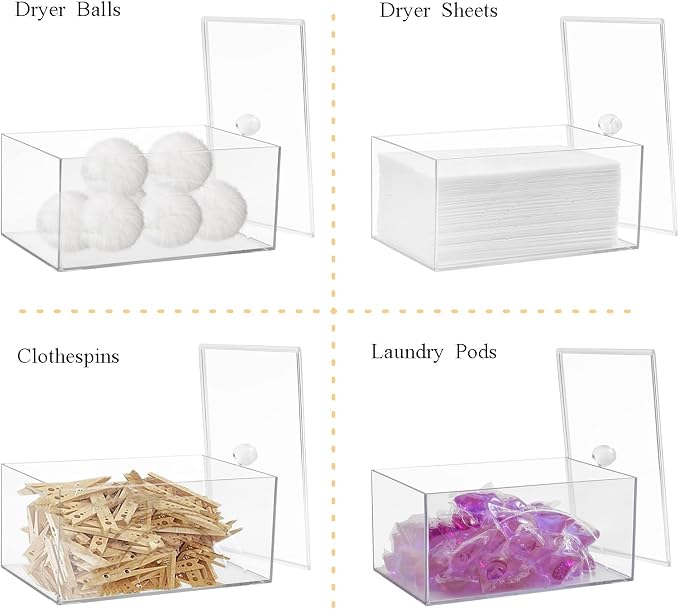 zoocatia Farmhouse Laundry Dryer Sheet Holder Clear Detergent Pods Container - Image 2