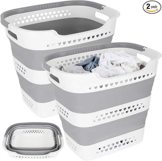 2 Pcs Collapsible Laundry Baskets by Unknown
