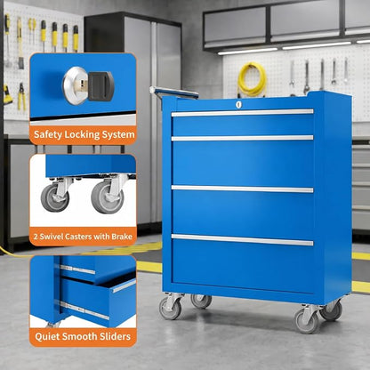 Garvee Rolling Tool Chest, 4 Drawers Tool Storage Cabinet, Toolbox - Image 5