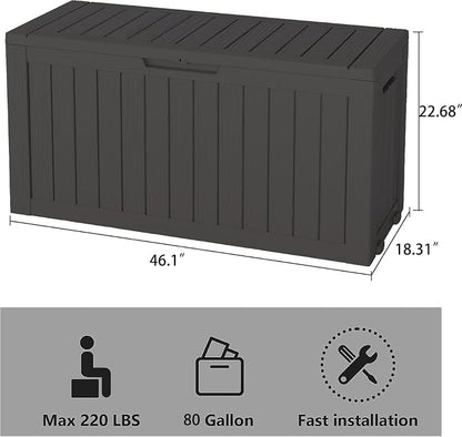 Outdoor Storage Box, Resin Deck Boxes Indoor and outdoor, Waterproof Storage - Image 2