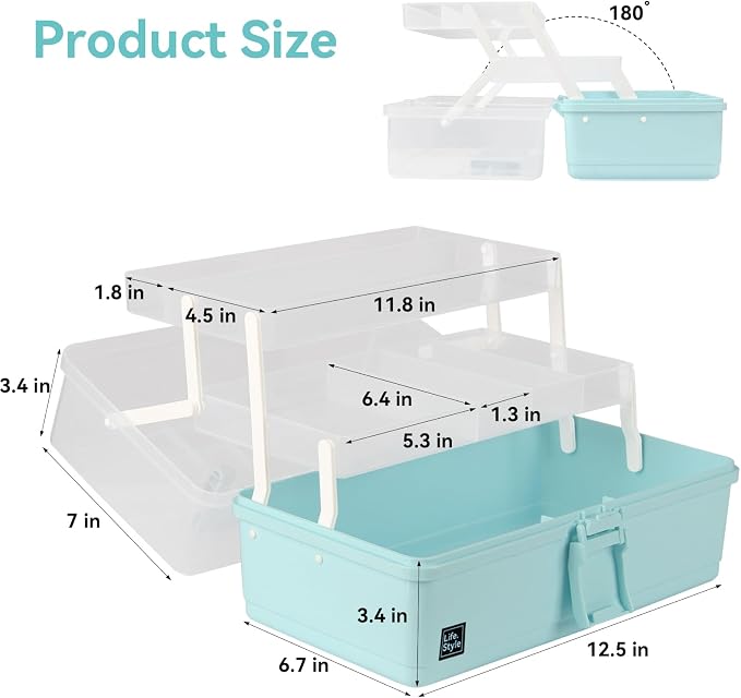 WEWLINE Sewing Storage Organizer Box 13-Inch Art Storage Box Craft Organizer - Image 2