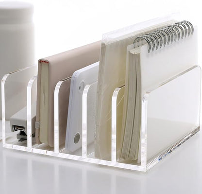 SANRUI Acrylic Desk File Organizer Holder, 5 Upright Clear Desktop Mails Sorter - Image 9