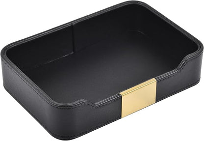 Luxury Leather Valet Tray Desktop Storage Organizer, Bedside Vanity Catchall by RHCSZ