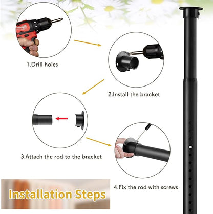 Closet Rod, 17 to 99In Adjustable Heavy Duty Closet Rods - Image 7