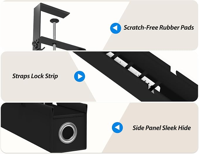 Under Desk Cable Management Tray No Drill, 30 Inch Cord Organizer - Image 7