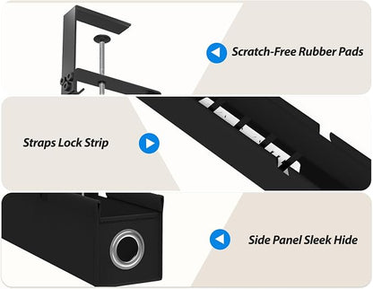 Under Desk Cable Management Tray No Drill, 30 Inch Cord Organizer - Image 7