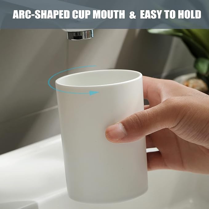 Bathroom Tumbler Cup 10.5oz Reusable Unbreakable Toothbrush Cup 300ml Mouthwash - Image 4