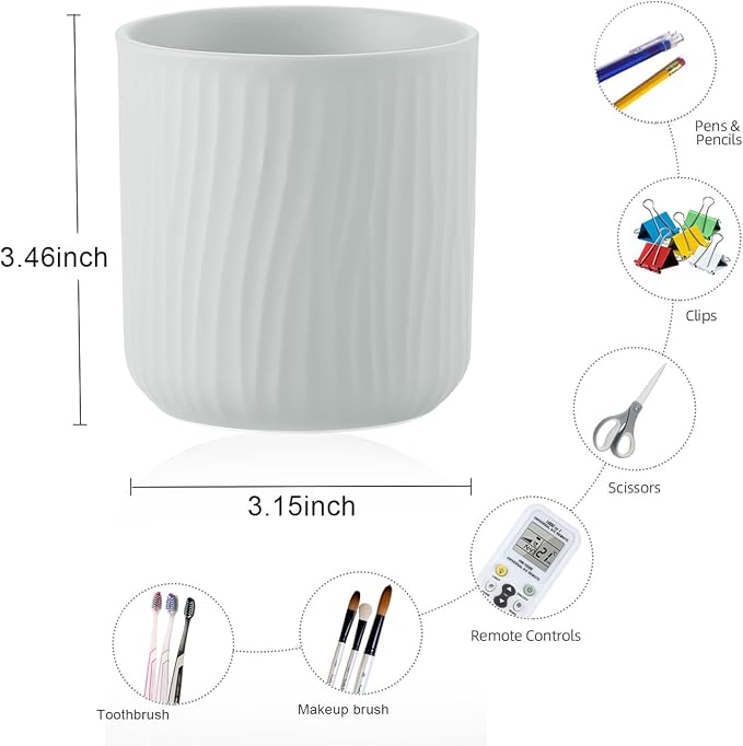 Round Ceramic Pen Holder for Desk Cute Pencil Cup Pot Desk Organizer for Girls - Image 6
