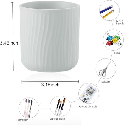 Round Ceramic Pen Holder for Desk Cute Pencil Cup Pot Desk Organizer for Girls - Image 6