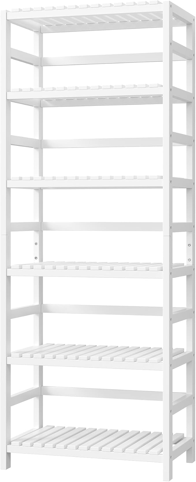 FOTOSOK 6-Tier Bamboo Shelf, Bamboo Bookcase - Image 9