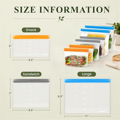IDEATECH Reusable Bags Dishwasher Safe, BPA Free Reusable Gallon Freezer Bags - Image 4