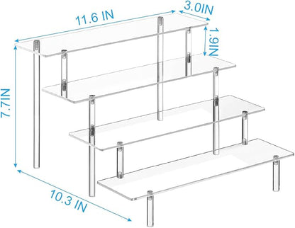 HENABLE 4 Tier Tall Clear Acrylic Display Risers, Large Perfume Organizer Stand - Image 6