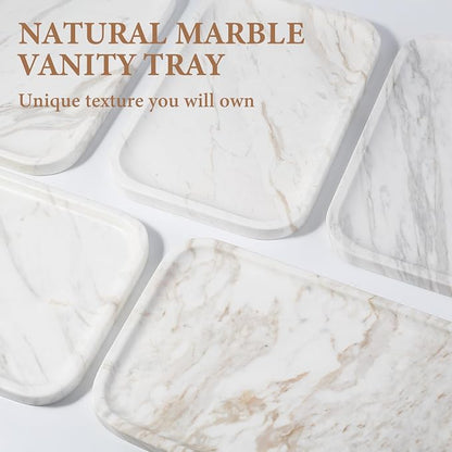 Marble Vanity Tray, Marble Bathroom Tray Countertop, Decorative Trays - Image 3