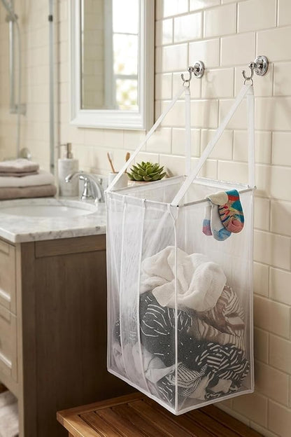 ALYER Wall Hanging Mesh Laundry Hamper, Over the Door Large Storage Bag - Image 6