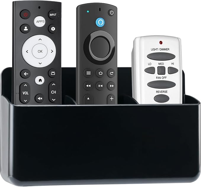 3 Slot Remote Control Holder, TV Remote Holder Wall Pen Storage Accessories by VACONICO
