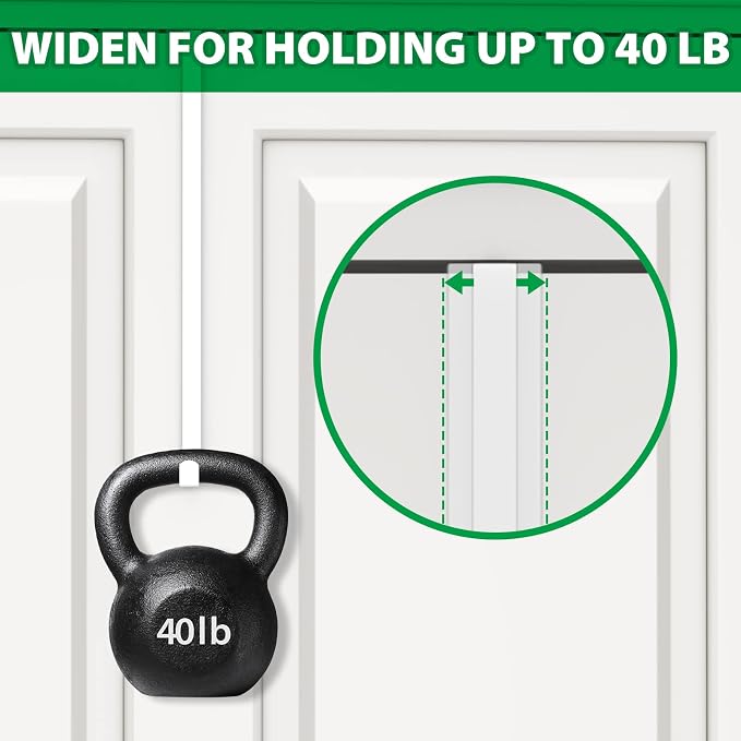 14" Over The Door Hooks, 4 Pack Widen Wreath Hangers Fit The 1-3/4" & 1-3/8" - Image 4