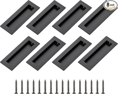 Ravinte 8 Pack Black Sliding Closet Door Handles Black Flush Pulls 5.9in Length by Ravinte