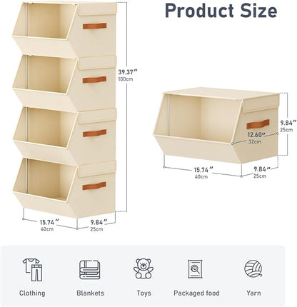 Stackable Closet Organizers and Storage Bins, Open Front Closet Shelf Organizer - Image 7